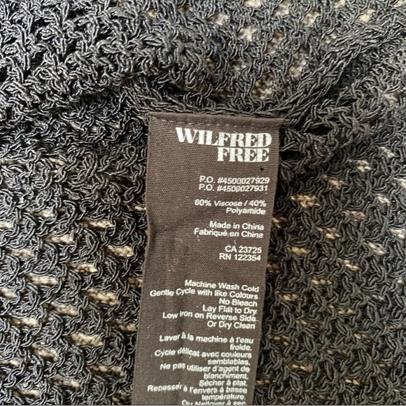 Wilfred Free Aritzia Black Mesh Pullover Tunic Sweater Crew Neck Viscose - Picture 4 of 9